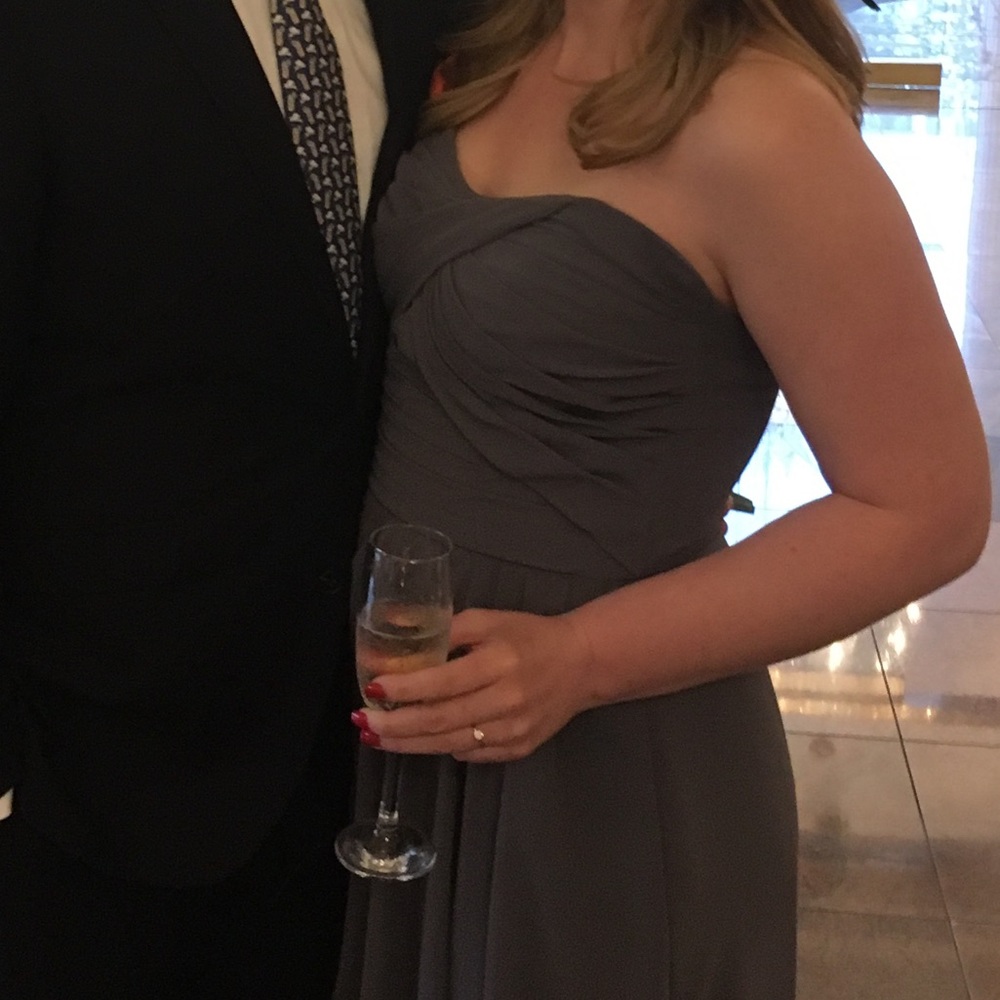 Slate gray bridesmaid dress